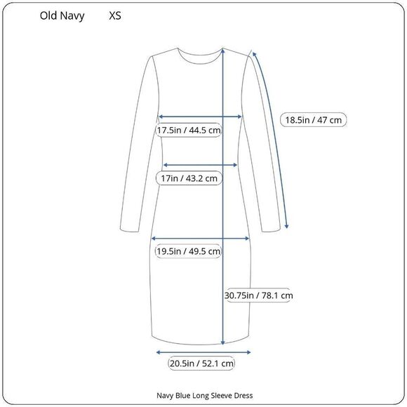 old Navy Long Sleeve Navy Blue Print Mini Dress XS - Picture 15 of 15